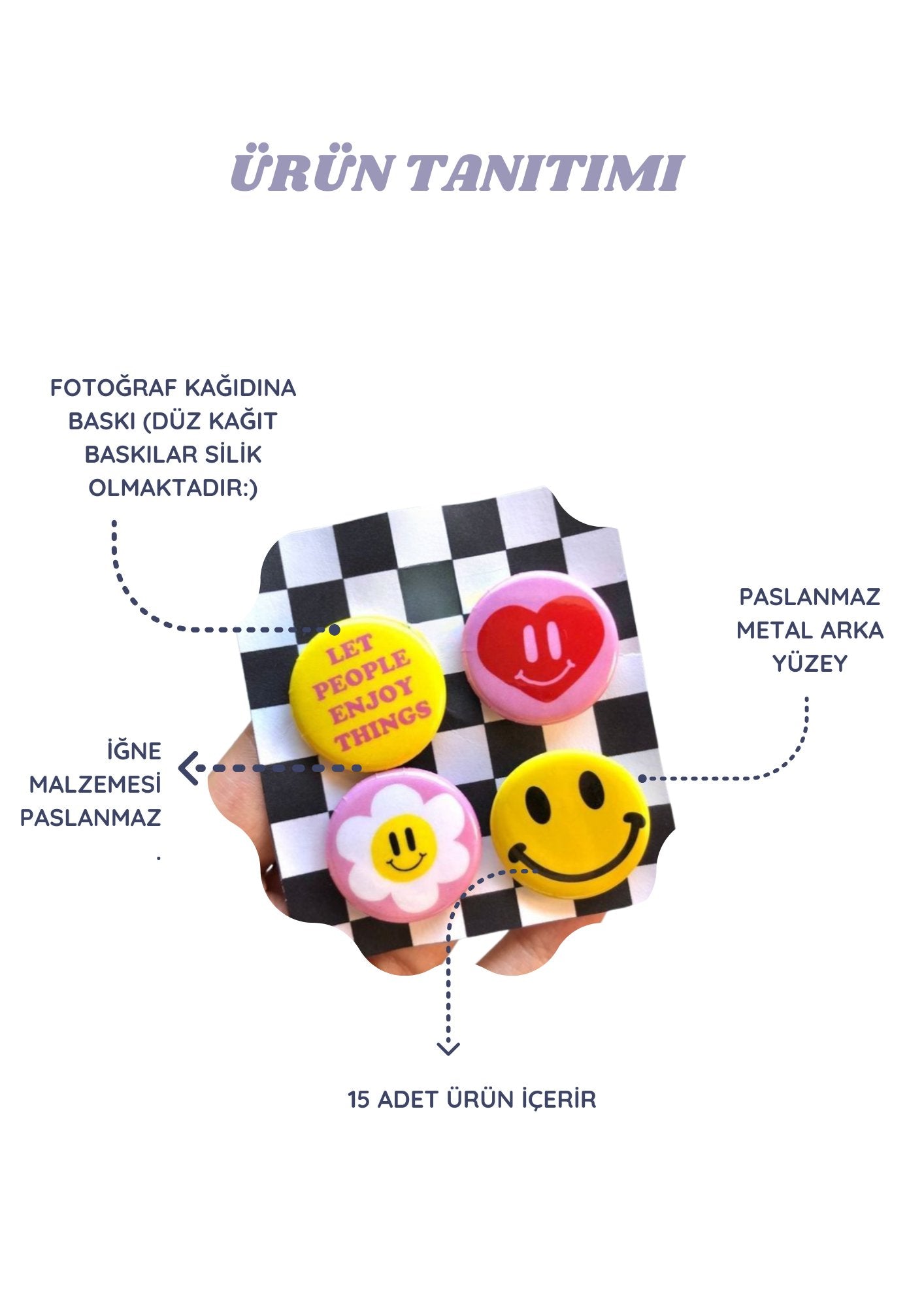 Trend Rozet Seti-8-Pop Art & Retro Temalı 15’li Mizahi ve Sanatsal Rozet Koleksiyonu